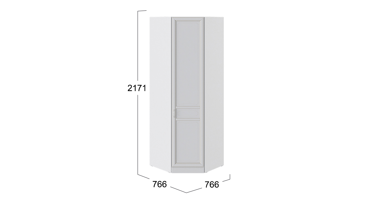 Шкаф угловой с 1 глухой дверью правый «Франческа» - СМ-312.07.023R