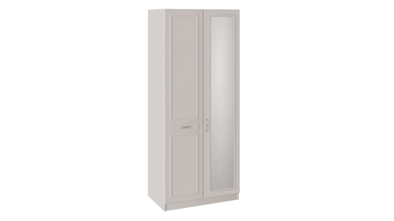 Шкаф для одежды с 1 глухой и 1 зеркальной дверью левый «Сабрина» - СМ-307.07.221L