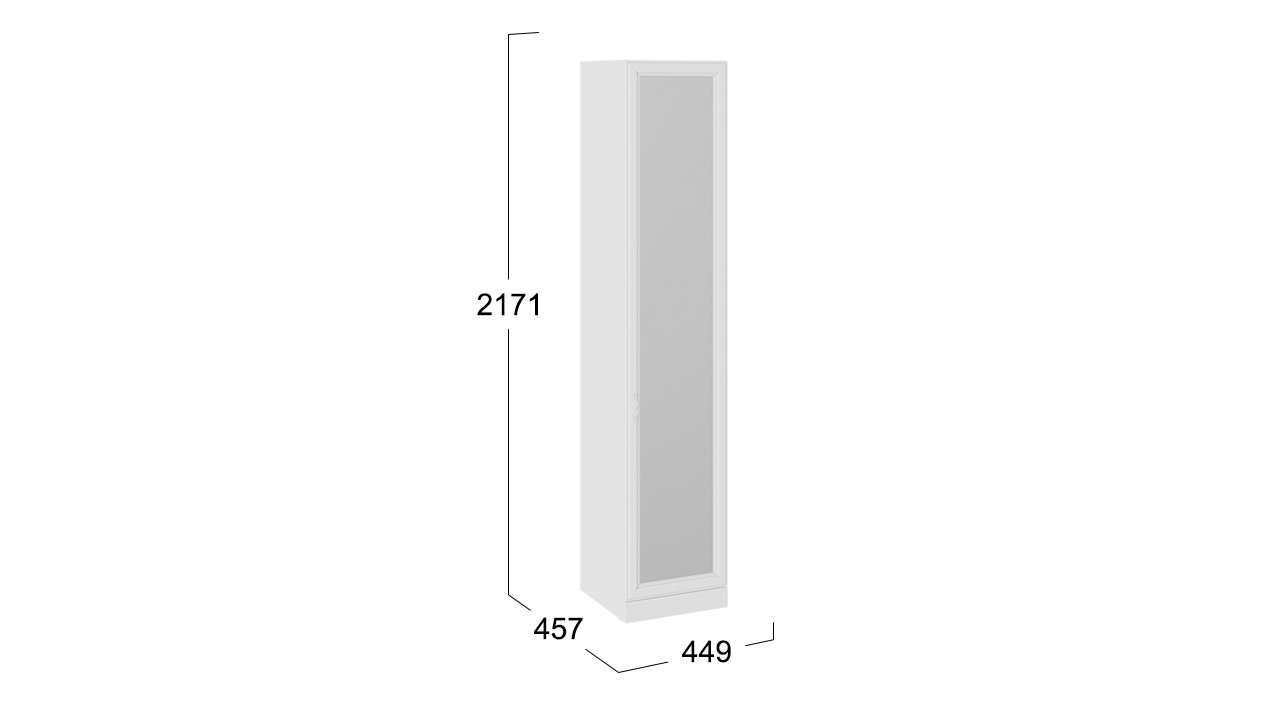 Шкаф для белья с 1 зеркальной дверью «Франческа» - СМ-312.07.024