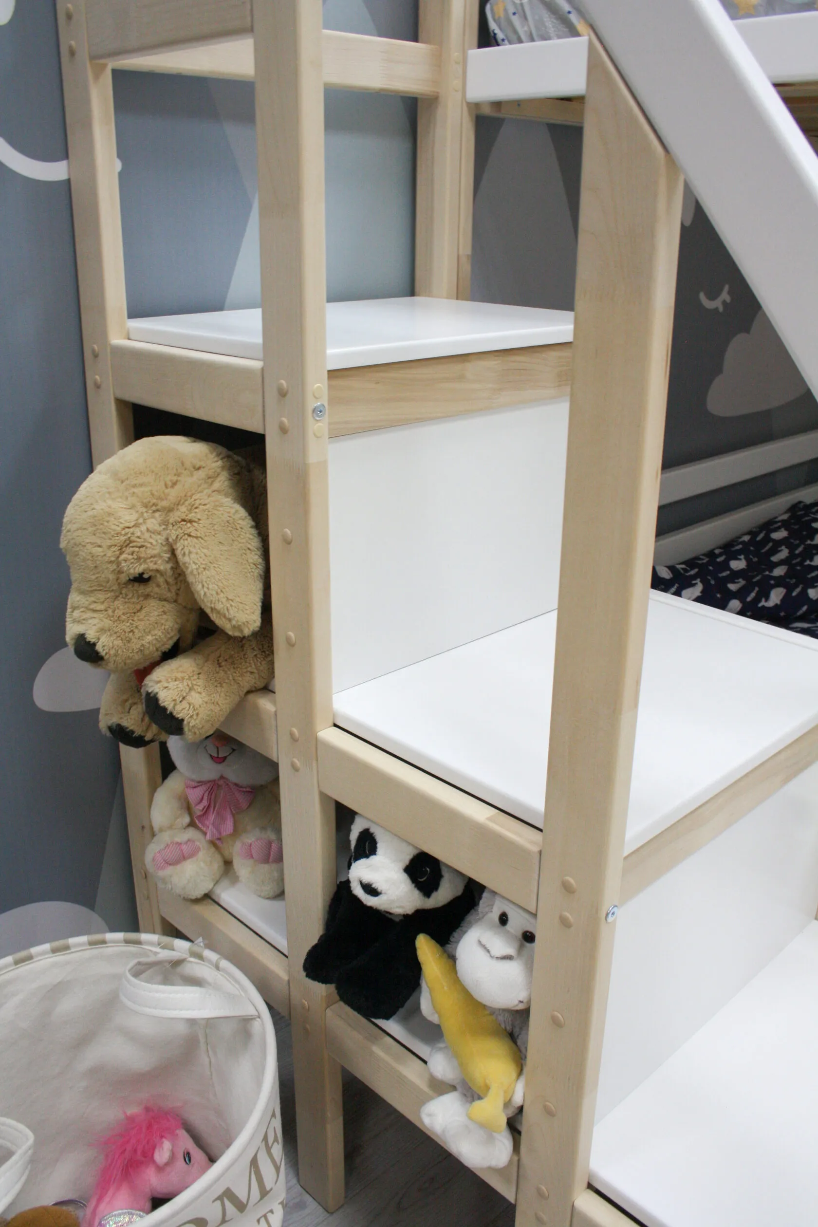Двухъярусная кровать с лестницей комодом Eco bed 7 с ящиками